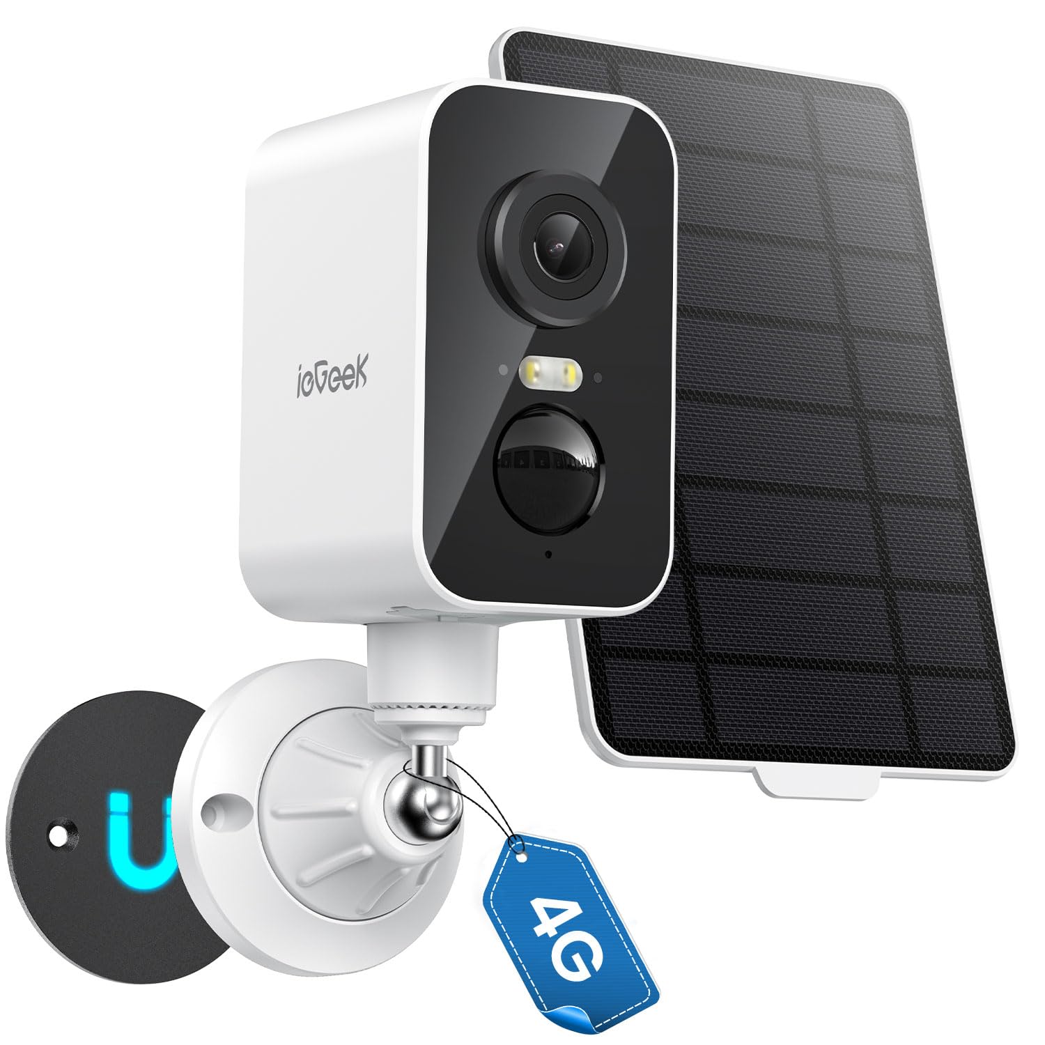 ieGeek 4G Magnetic No Wifi Security Camera, 2K 300° CCTV Camera