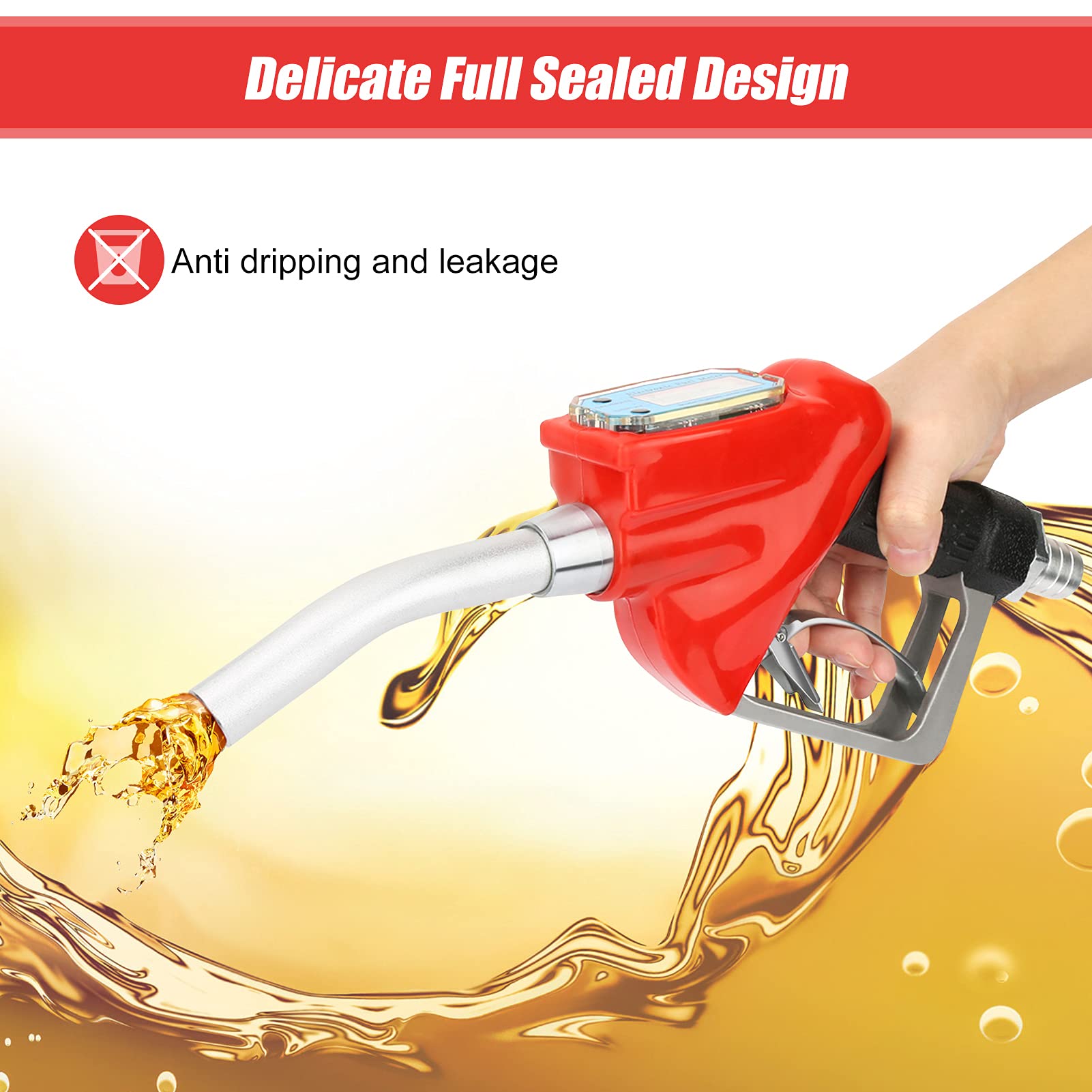 Pistolet à Essence Numérique Automatique - Pompe Transfert Huile Carburant Avec Débitmètre Batterie
