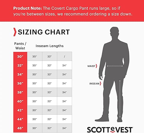 Miniatura 4 de SCOTTeVEST Covert Cargo Chino Pant for Men - 10 Hidden Pockets - Water Repellent for Travel & More