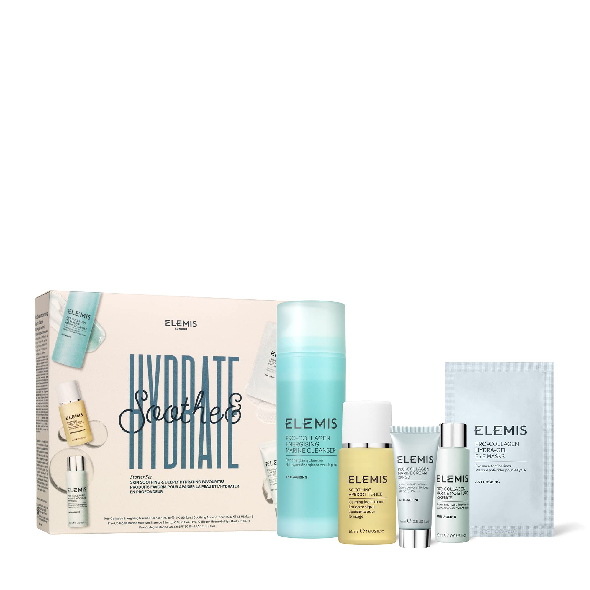 ELEMIS Soothe & Hydrate Collection, 5-Piece Pro-Collagen Collection to Cleanse, Smooth and Hydrate, Luxury Anti-Ageing Ski...