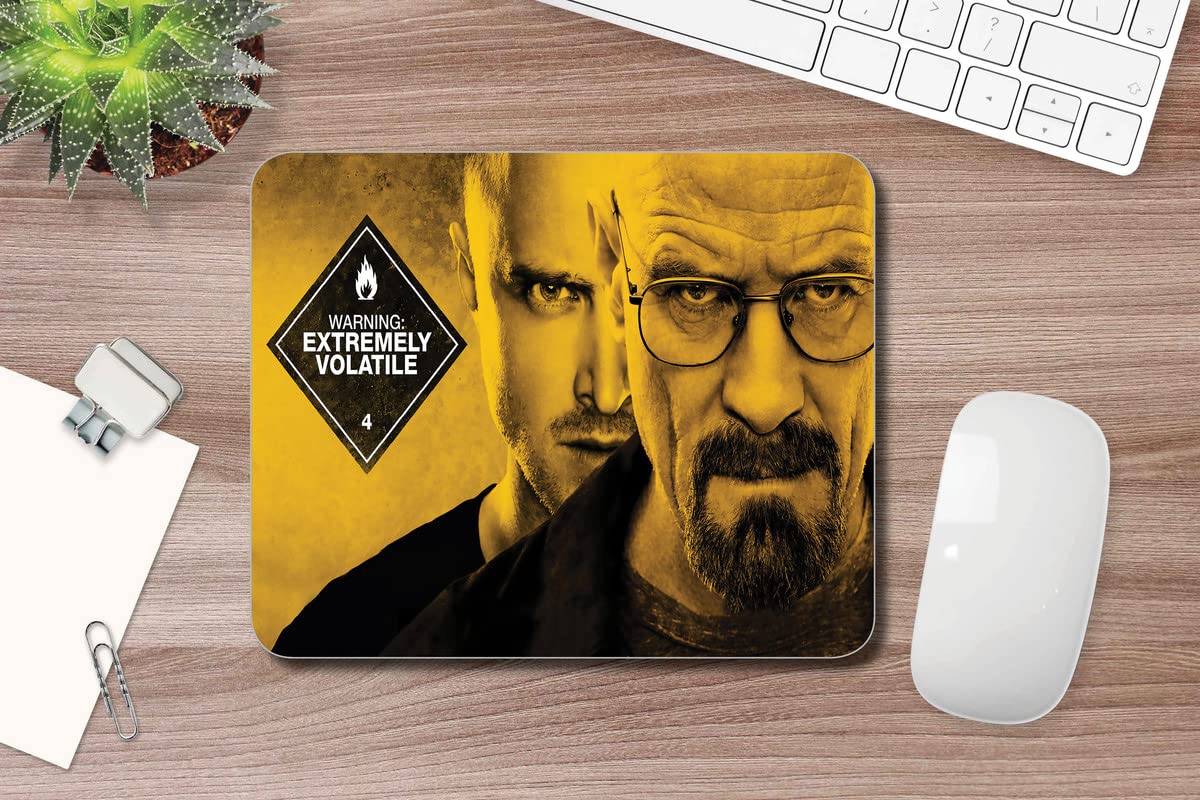 Breaking Bad TV Show Computer Mouse Pad - 9.25x8 Inches Non-Slip Rubber Base - Classic Collectible Design