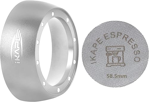 IKAPE Juego de embudo de dosificación magnético, anillo dosificador de espresso de 2.283 in V2 y kit de pantalla de disco compatible con