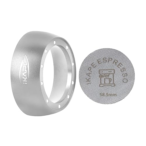 IKAPE Juego de embudo de dosificación magnético, anillo dosificador de espresso de 2.283 in V2 y kit de pantalla de disco compatible con