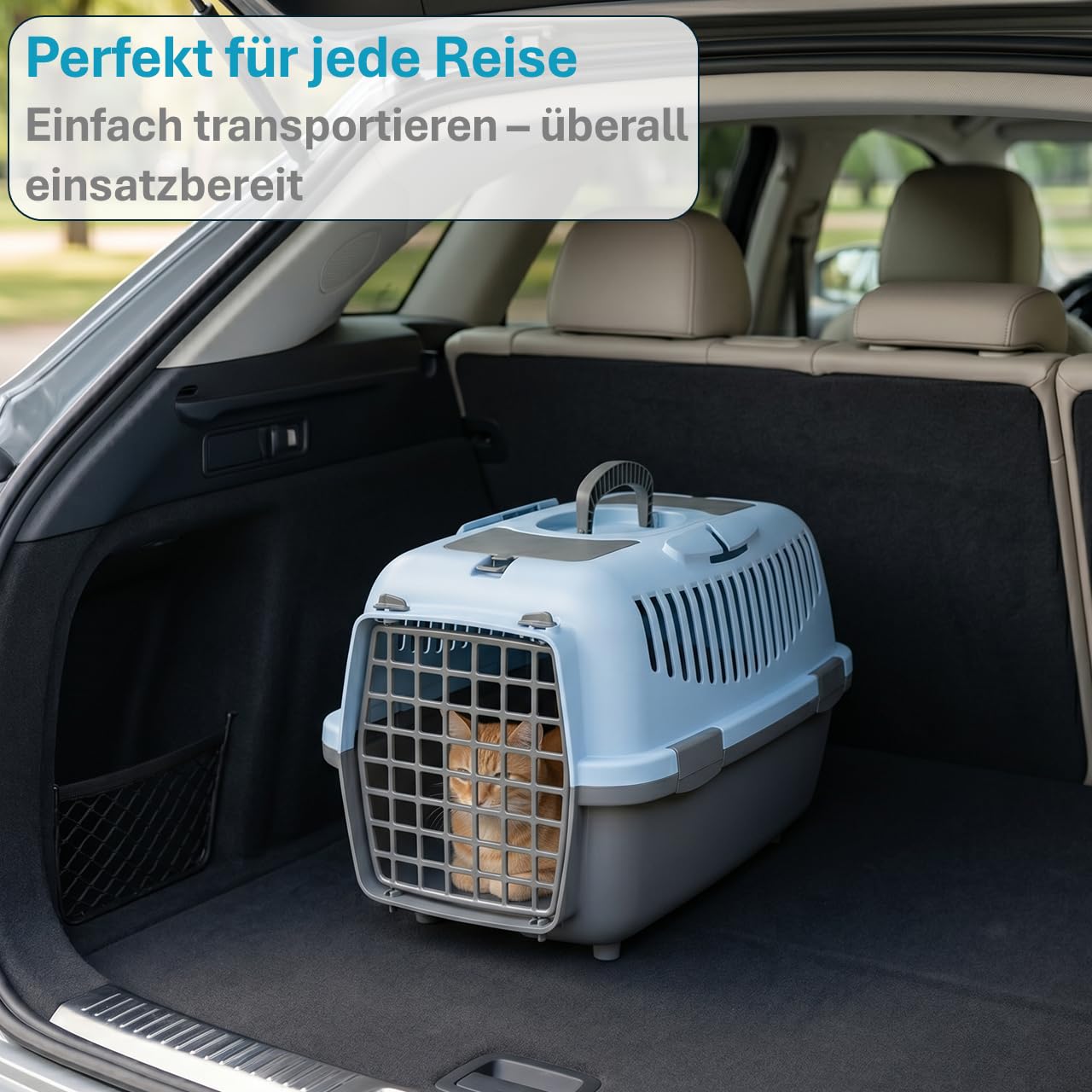 Nomade 2 Transportbox Katze und Hundebox - Transportbox für kleine Hunde und Katzen - 55 x 36 x 35 cm - Kann bis zu 8 kg tragen. Robustes Polypropylen. Türen aus Kunststoff