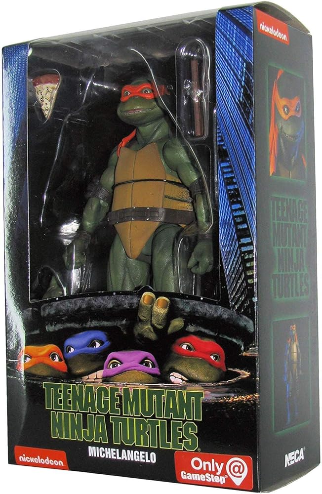 Neca , teenage mutant ninja turtles, statuetta di  michelangelo , 18 cm NECA54074