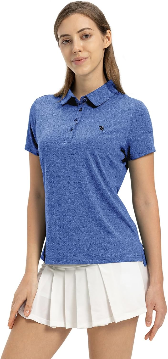 TBMPOY Women's Golf Polo Short Sleeve Shirts Lightweight Moisture Wicking Collared T Shirt Quick Dry 4-Button - Image 6