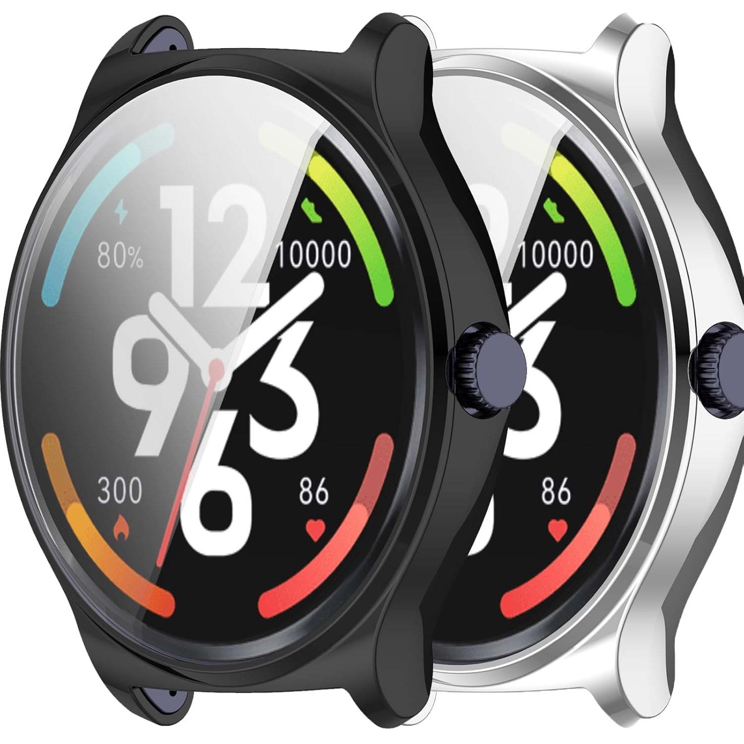 2-Pack Cover Compatible with HayLou Solar Lite Smart Watch Case Soft TPU Screen Protector Bumper Case Protective Cover