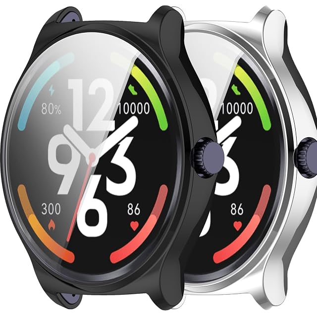 2-Pack Cover Compatible with HayLou Solar Lite Smart Watch Case Soft TPU Screen Protector Bumper Case Protective Cover