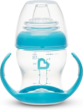 Munchkin Gentle Transition Baby Sippy Cup, Babys First Sippy - Helps Babies & Toddlers Transitioning from Bottles to Cups, Spill Proof, 4 Months & Up, 4 Ounce, Blue