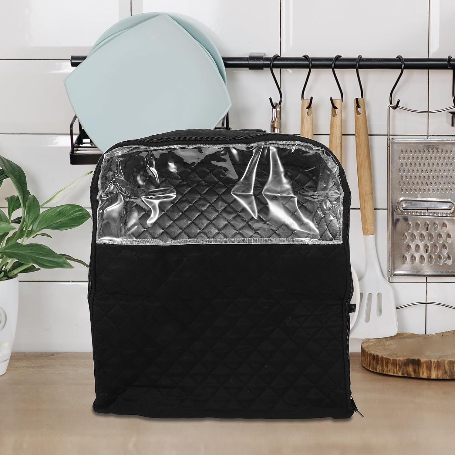 Vertical Stand Mixer Dust Cover with Zipper Pocket Compact Appliance Protector for Premium Stand Mixers Elegant Dust Cover for Kitchen Appliances Secure Fit Guard