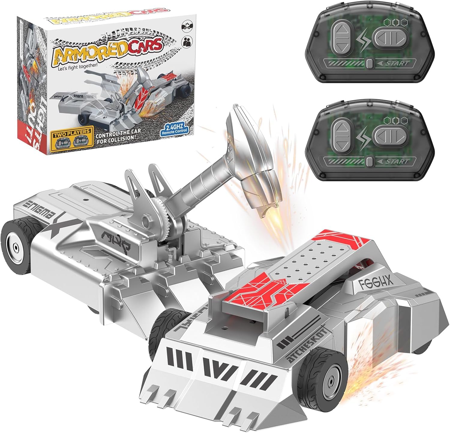 Azazaza Remote Control Battle Robots, Two-Player Battle Robot Wars Toys, 2.4 GHz Wireless RC Fighting Robots Mech Cars, Ultimate Battlebots STEM Boxing Toy for Adults & Kids 3 4 5 6 7 8 9