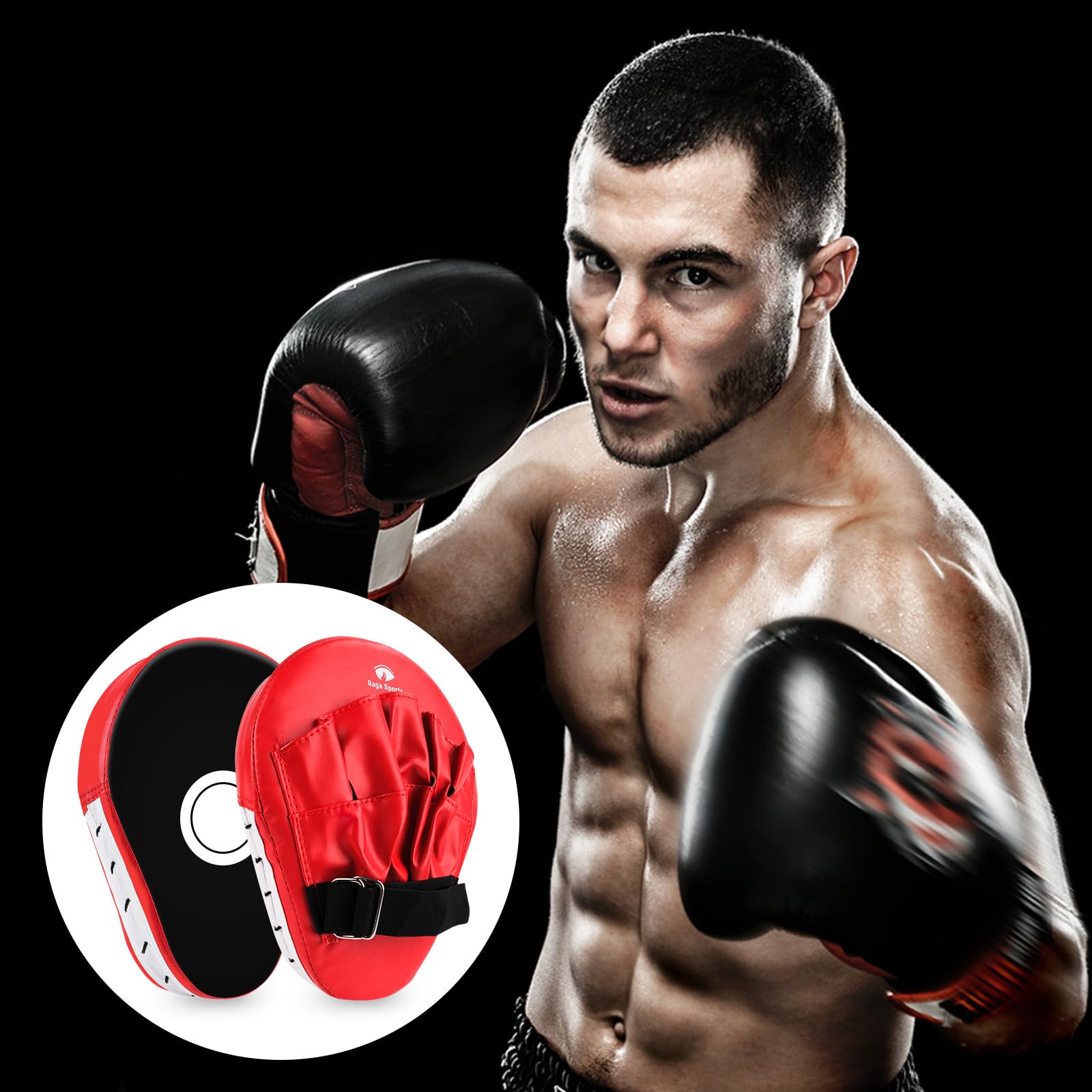 Almohadillas de Enfoque de Boxeo, Manoplas Curvadas para Sparring, Kick Boxing, Artes Marciales