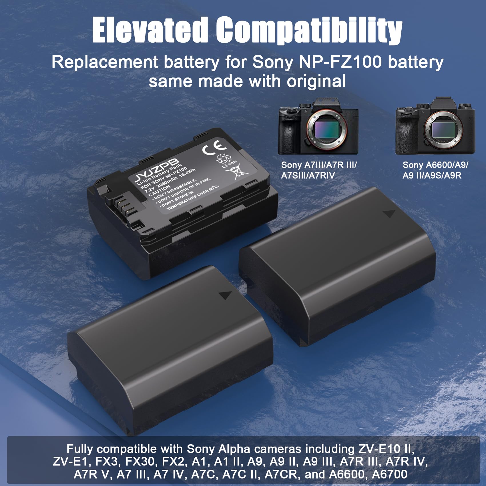 Amazon.com : JYJZPB 3 Pack NP-FZ100 Replacement Battery Compatible