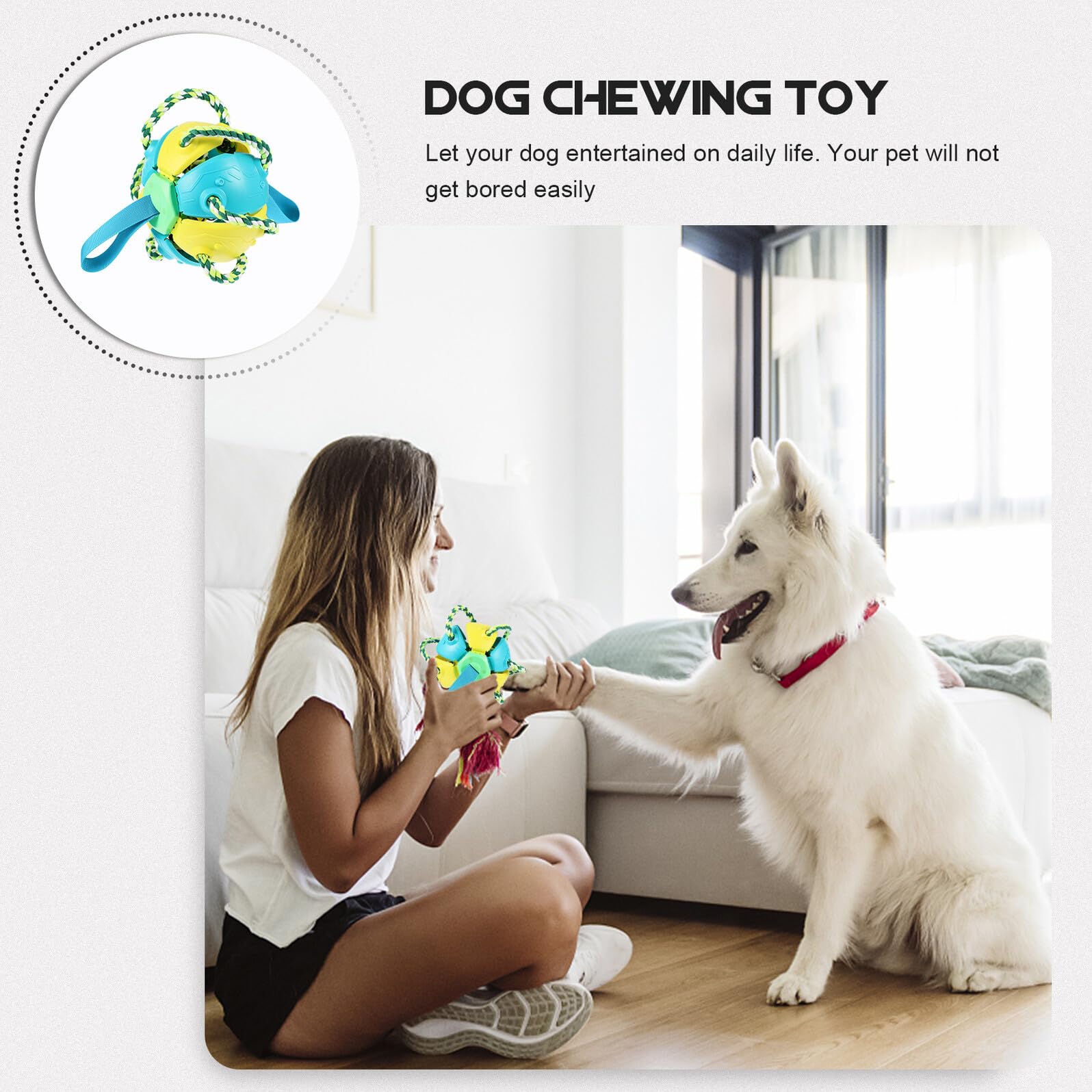 Toyvian Hundespielzeug Interaktiver Kauspielzeug Welpen Outdoor Wurfball Robust Leicht Verbessert Jagdinstinkt Fördert Gesundheit Spaßig für Kleine und Mittlere Hunde Gelb blau