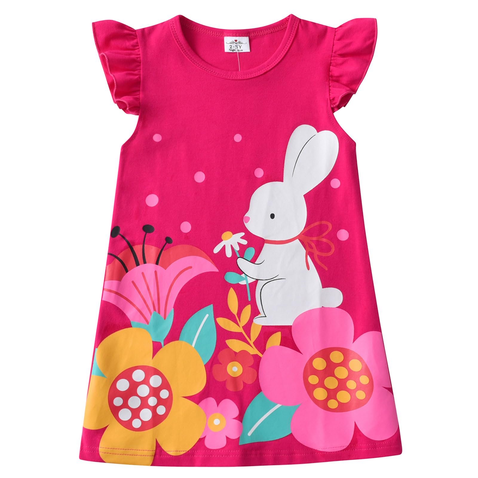 VIKITA Vestido para Niñas Manga Larga Algodón Princesa Casuales Bebe Niñas 2-8 años — view 8