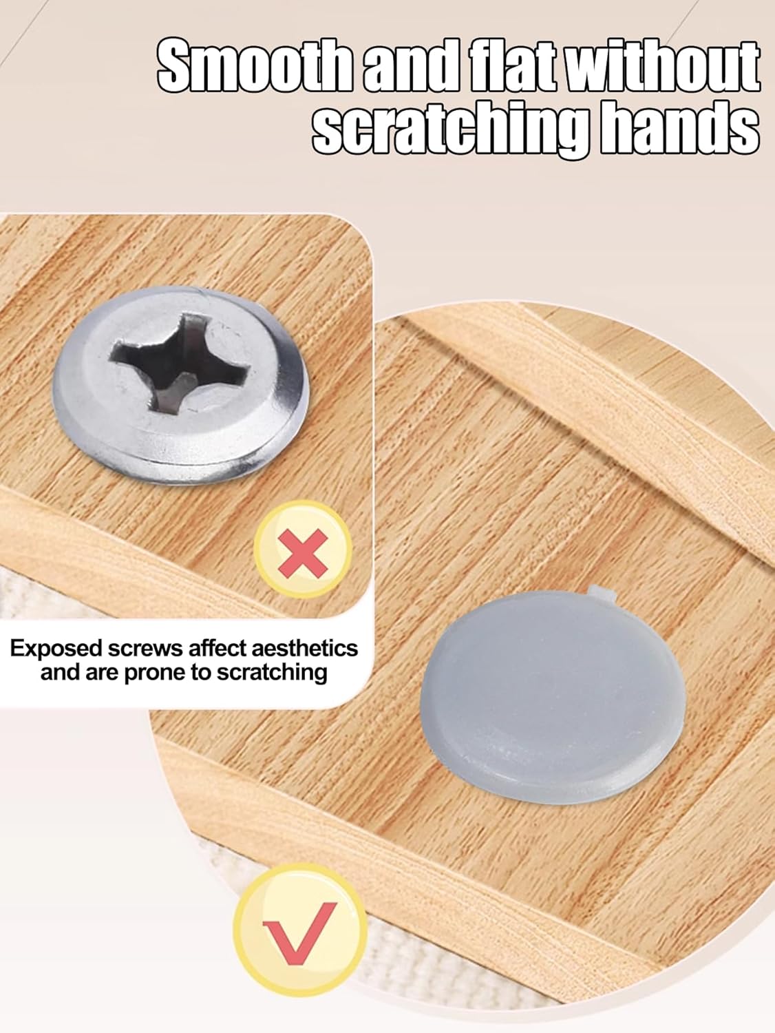 200-Pack Plastic Hinged Screw Cover Caps, 5mm Shutter Screws with Caps, Fold Snap Washer Covers, Washer Flip Protection Covering M3 M4 M5 Screws Heads (Bronze)