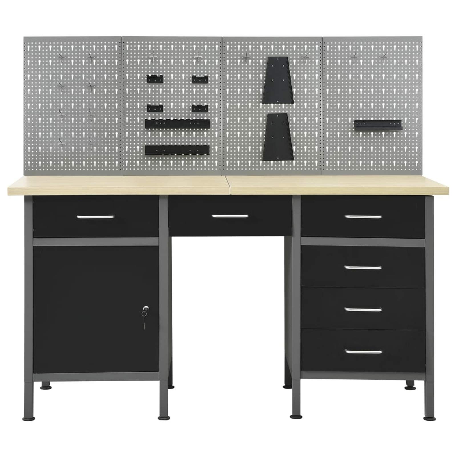 ShGaxin Banco de Trabajo con Cuatro Paneles de Pared, Banco De Trabajo, Mesa De Trabajo Taller, Banco Herramientas, Caballete Mesa, Bancada De Trabalho,