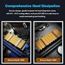 Tobo M.2 SSD Heatsink with Thermal Conductive Adhesive Film Anti Thermal Board Heatsink CPU IC Chip Circuit Board for LED Amplifier Aluminum 70mm × 22mm × 3mm TD-1037PC (Pack of 2, Golden) gallery image