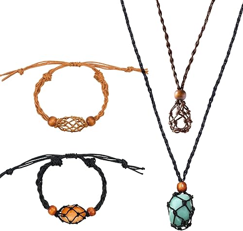 Fantasyon 4 piezas de soporte de pulsera de cristal colgantes de cristal y soporte de cuarzo para hacer pulseras de bricolaje