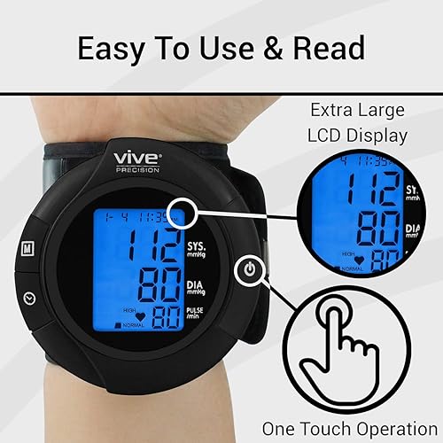 Miniatura 3 de Monitor inteligente de presión arterial de muñeca  Máquina digital automática precisa de brazalete BP para detección de latidos cardíacos