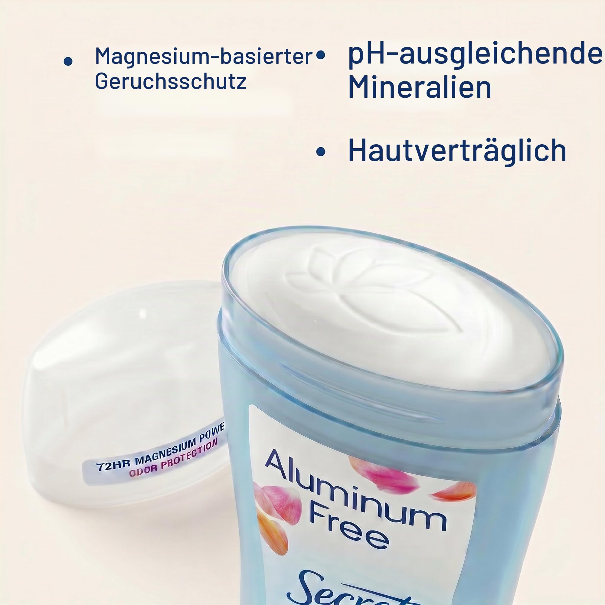 Secret Aluminum Free Deodorant für Damen, Rose Scent, 60 g, 3 Stück