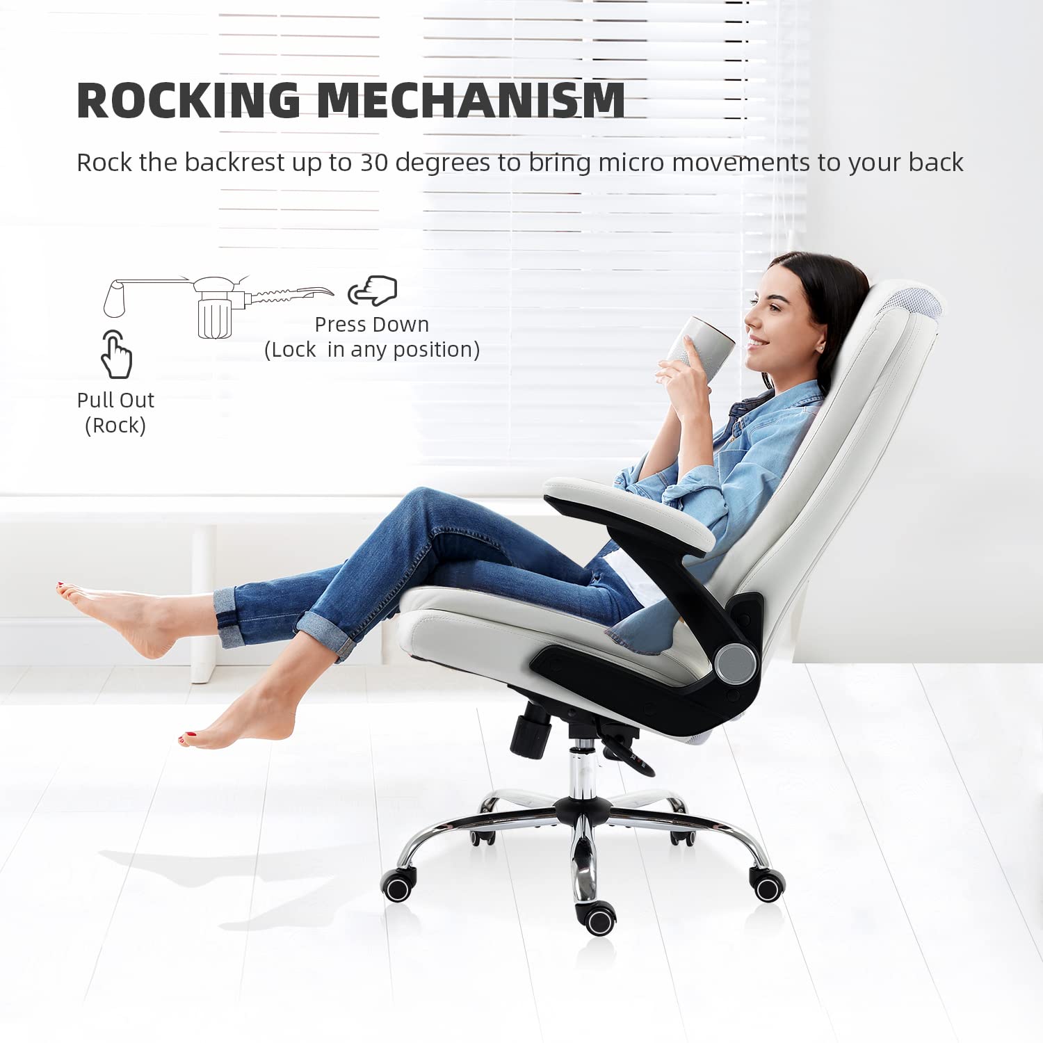 YAMASORO Ergonomic Executive Office Chair High Back Leather Computer