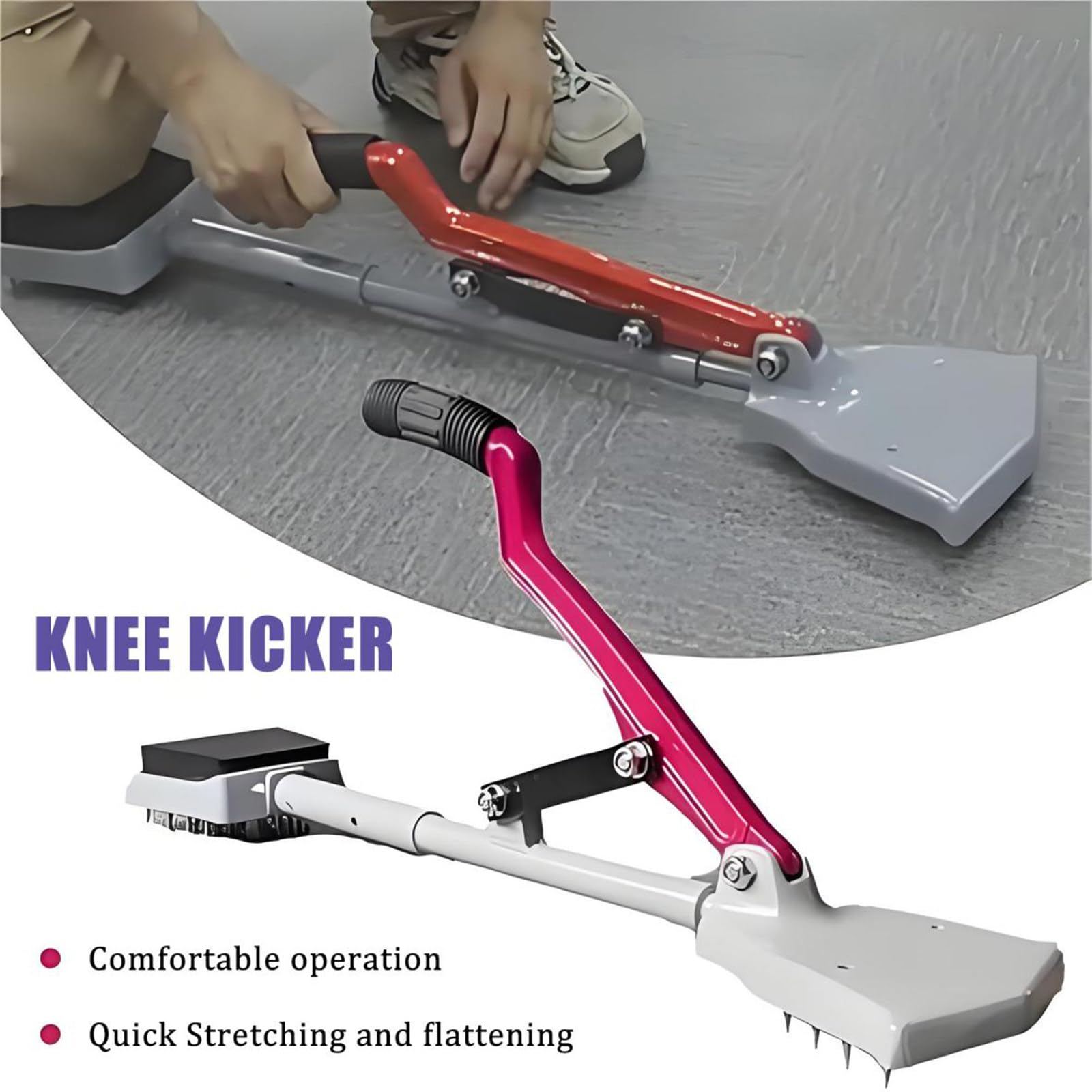 Kit D'outils De Pose De Tapis, Outil De Pose De Revêtement De Sol, Tendeur De Tapis Manuel Et Réglable, Verrouillage À Une Traction, Acier Et Alliage D'Aluminium, Pour Installation Moquette Au Sol