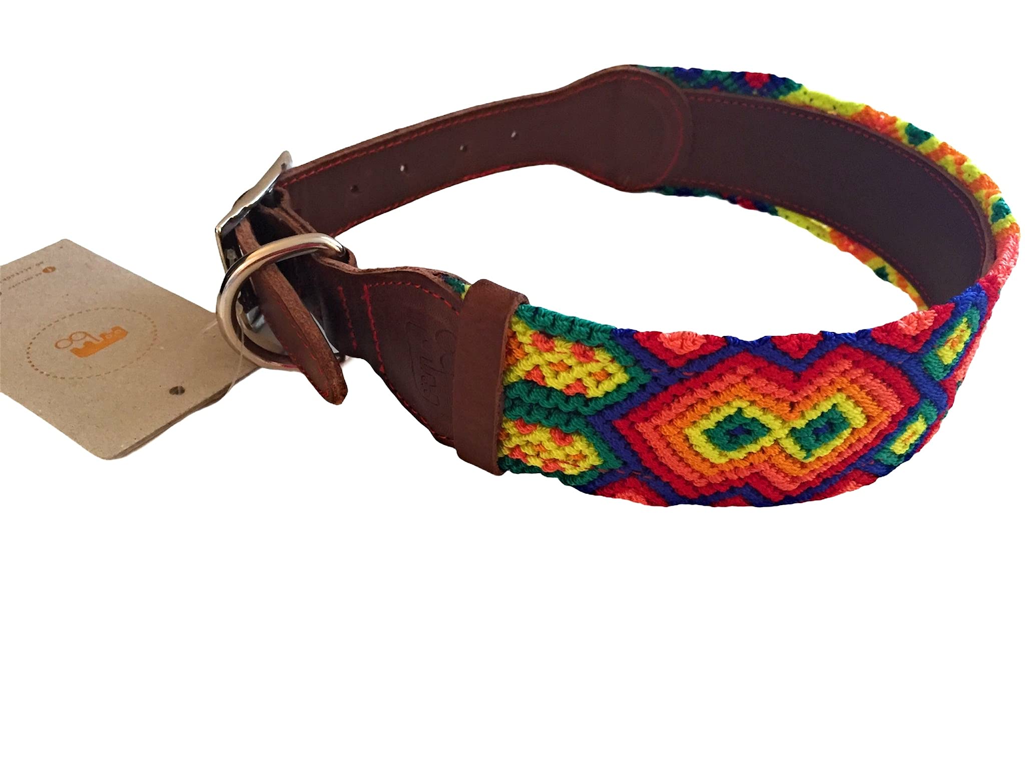 Collar para Perros y Gatos, diseño único e irrepetible, Estilo Mexicano, Hecho a Mano por artesanas mexicanas, Talla L
