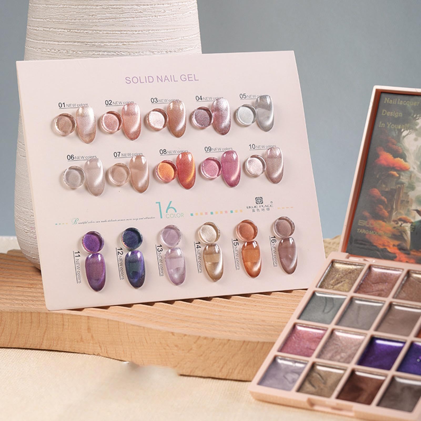 Solid Gel Nail Polish Palette, Gel Nail Palette, 16 Colors Nail Gel Palette, Magnetic Gel Nail Polish, Gel Nail Polish for, Nail Gel Painting Palette, Gel for Nail Design, Gel