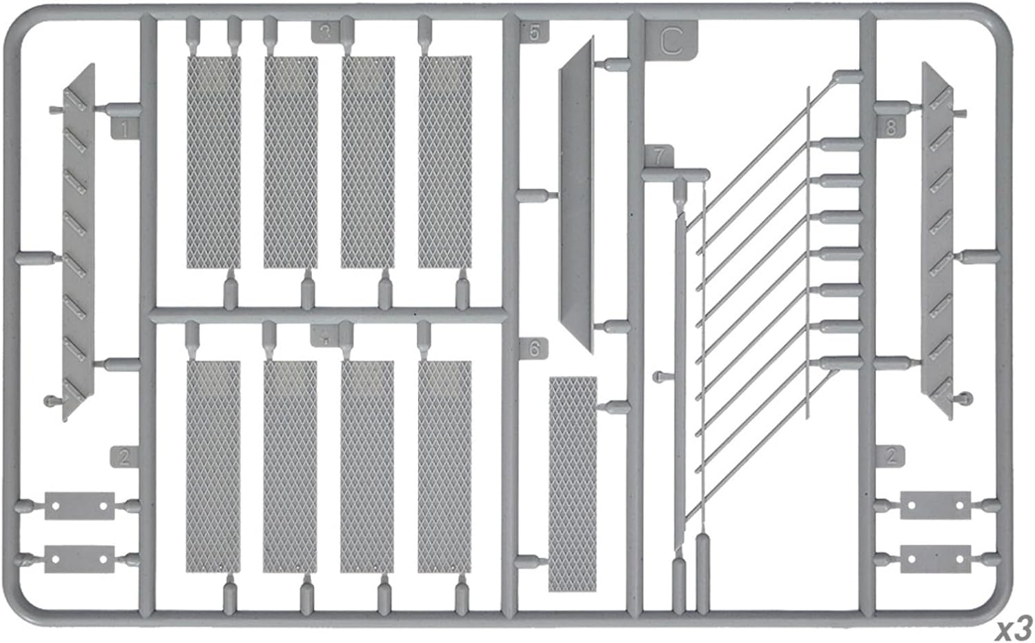 MiniArt 1:35 Scale Building Stairs Plastic Model Kit (Grey),Small