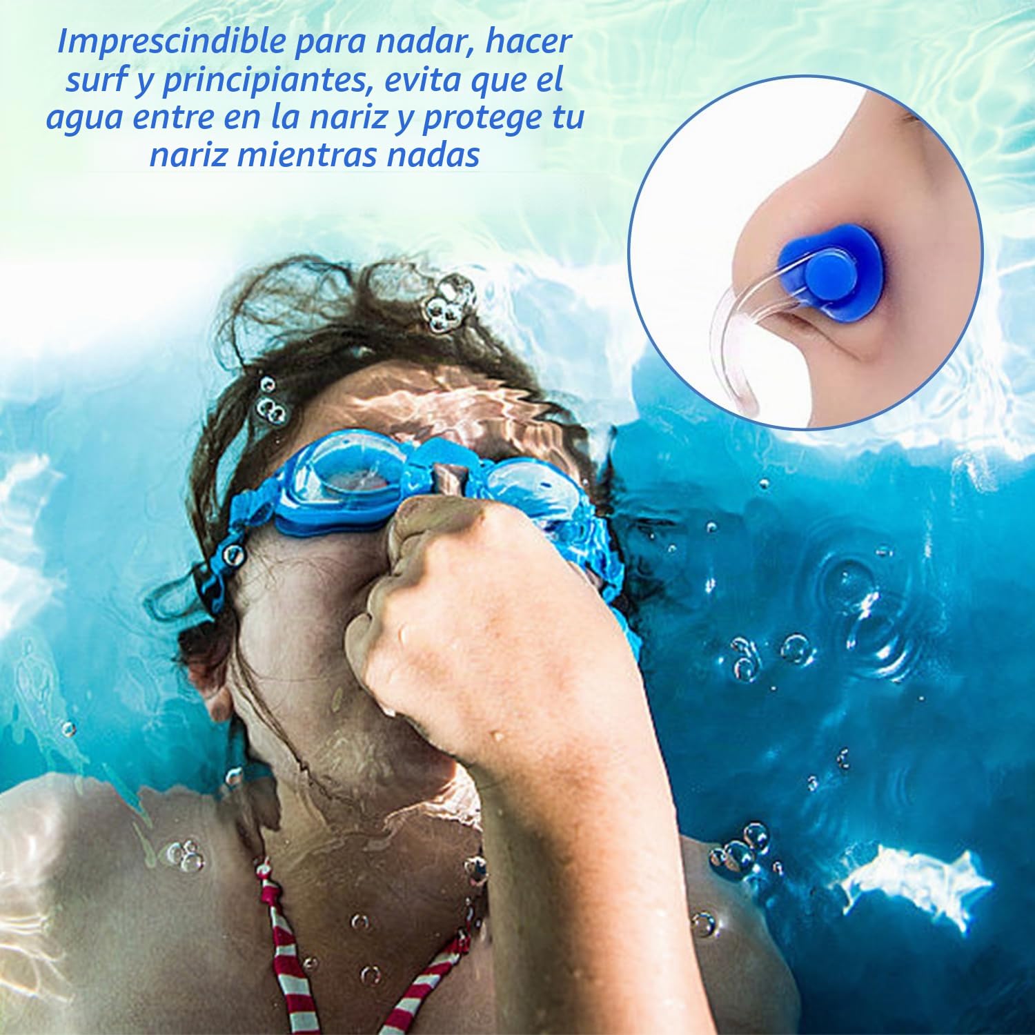 16 Piezas Pinzas Nariz Natacion, Silicona Impermeable Clip, Nasales de Silicona para Nadar Reutilizable, Clips de Nariz para Nadar, para Adultos, Principiantes Nadadores, 8 Colores