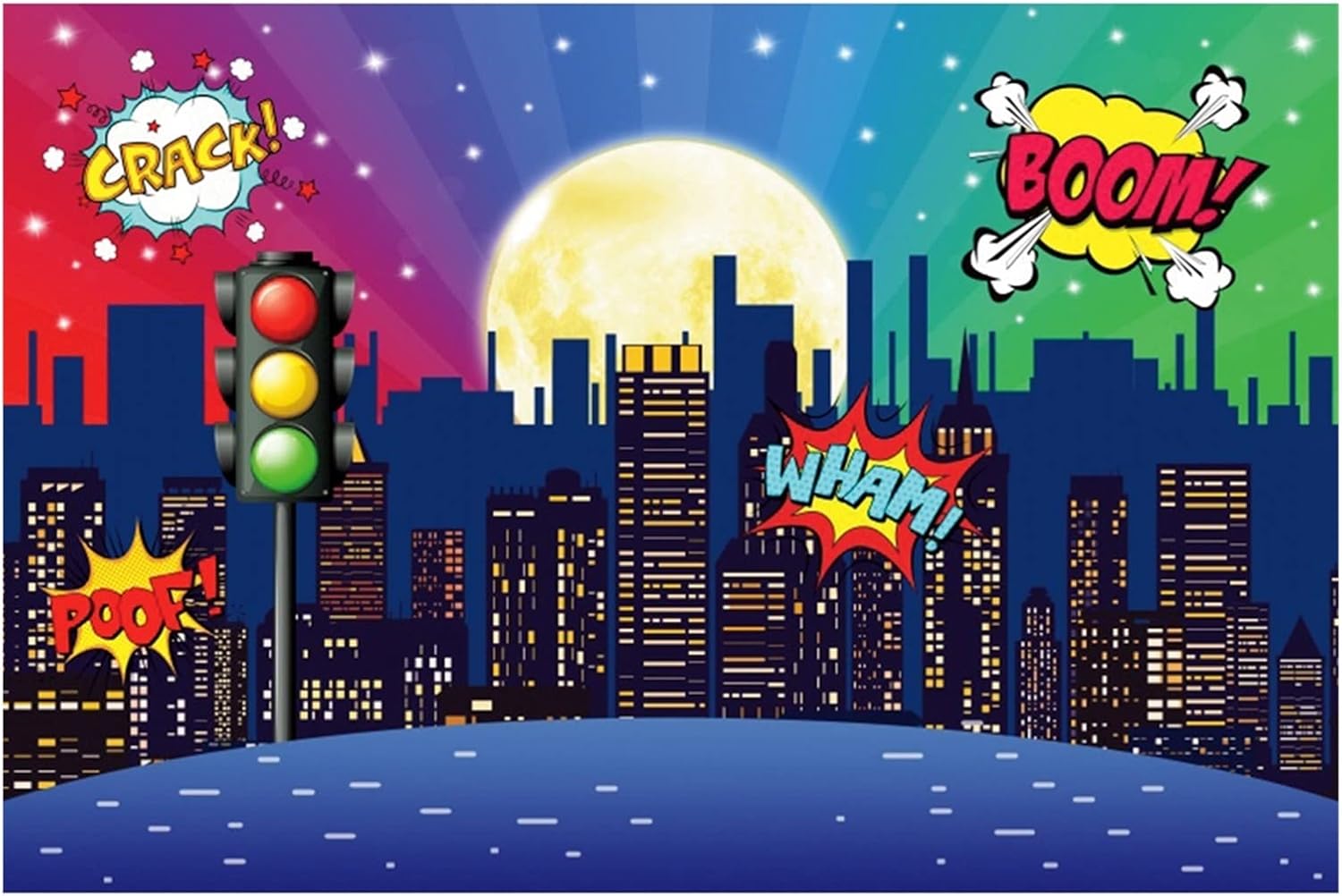 MQINM Dessin animé Superhéros City bâtiment Super héros bébé