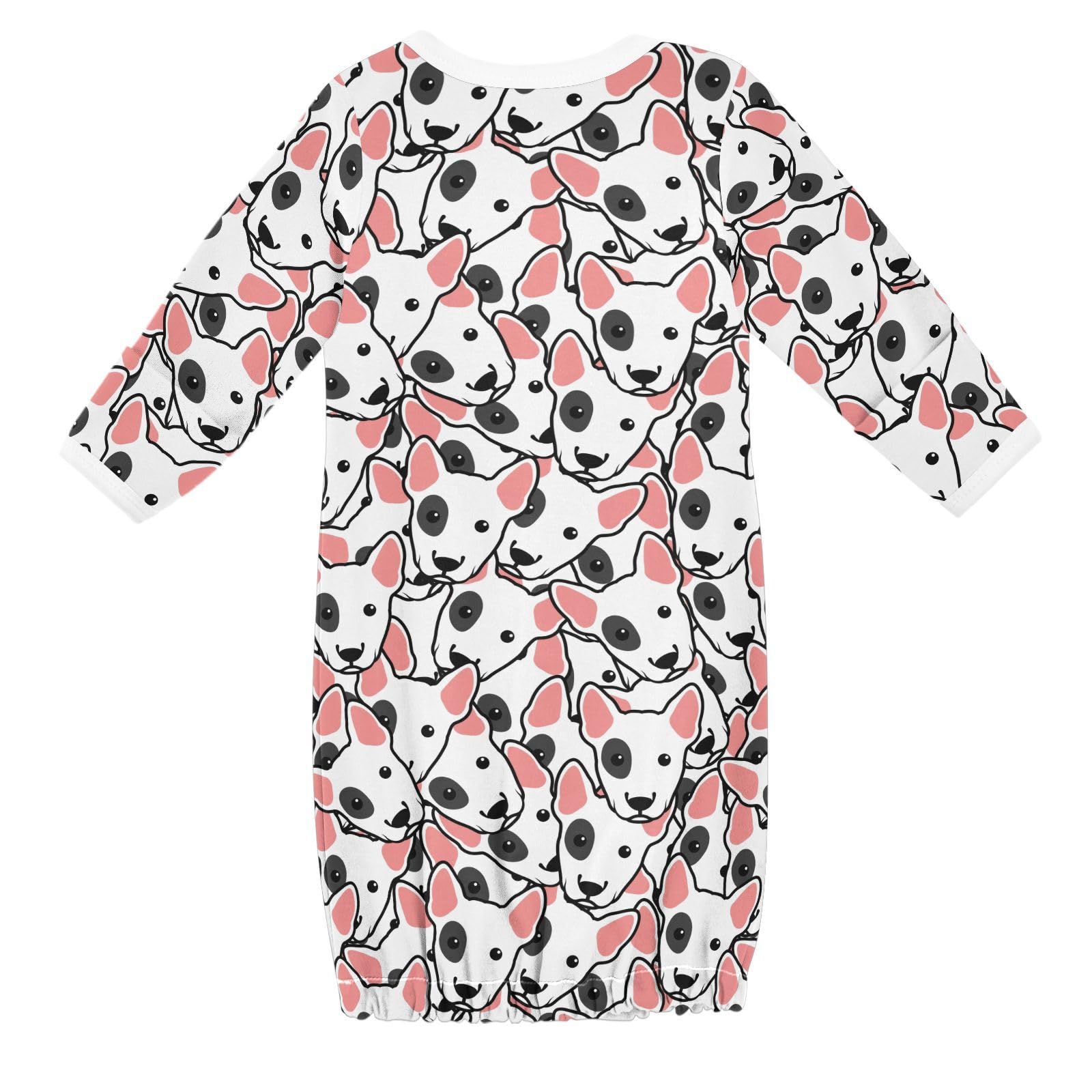 WIFIU Cute Bull Puppy Faces Baby Girls Boys Sleeper Gown Cotton Nightgown Long Sleeve, Baby Nightdress Sleeping Clothes for Newborn 6-12 Months Multicolor