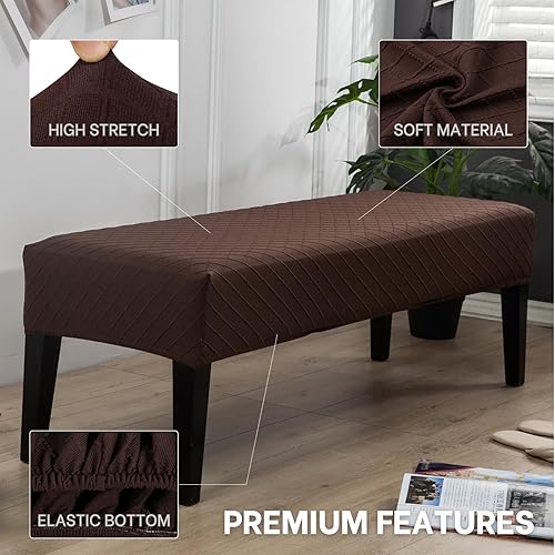 Vista 131 de SearchI Funda para banco de comedor, fundas largas elásticas y lavables para asiento de banco de banco rectangular, para comedor, sala de estar