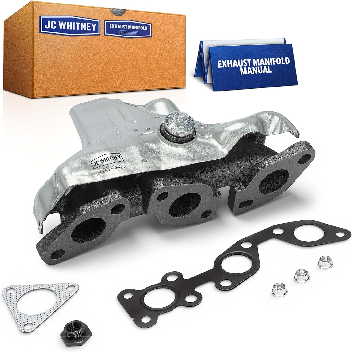 JC Whitney JFBAJCWEMD00018 Left Exhaust Manifold Kit - Compatible with Nissan Frontier 1999-2004, Xterra 2000-2004 - 3.3L Cyl.6