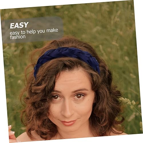 Miniatura 5 de 1 diadema trenzada ancha para niñas y niñas, diadema anudada ancha para niñas y mujeres, diadema para decoración de cabello, diadema retorcida,
