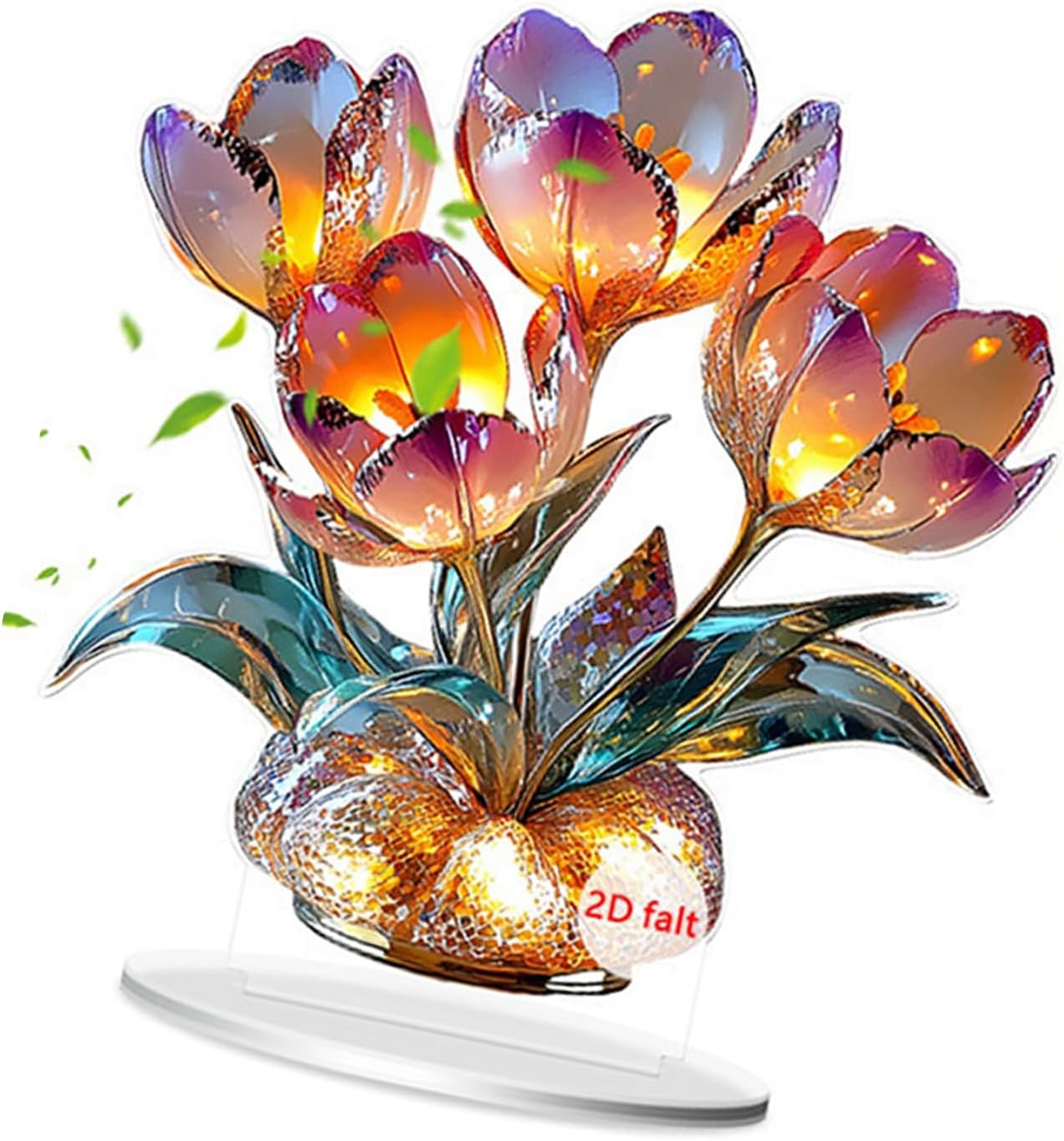 Colorful Acrylic Miniature Display Flower Ornament Desk Shelf Wedding Decoration Acrylic Friend