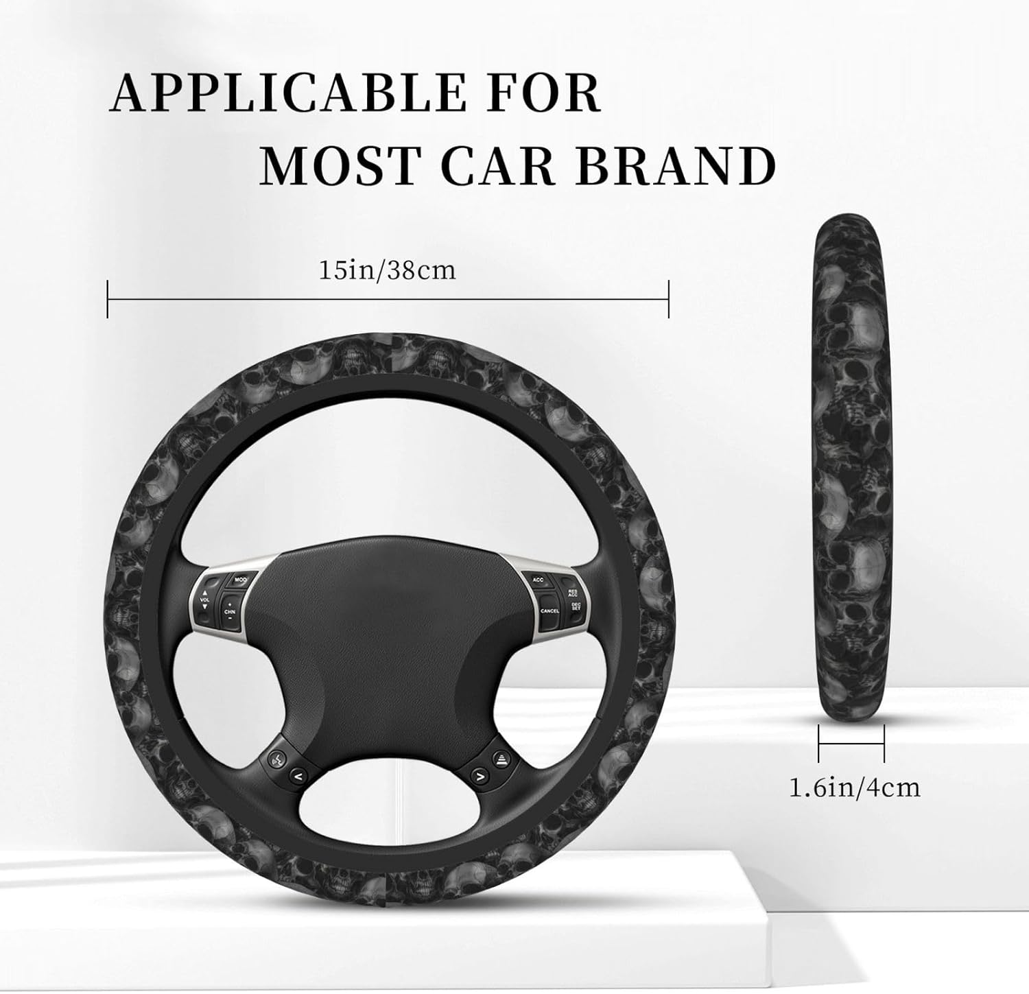 Scary Skull Horror Steering Wheel Cover for Women Men Girls Car Accessories Decor Anti-Slip Neoprene Auto Steering Wheel Covers Protector Universal 15 Inch - Image 5