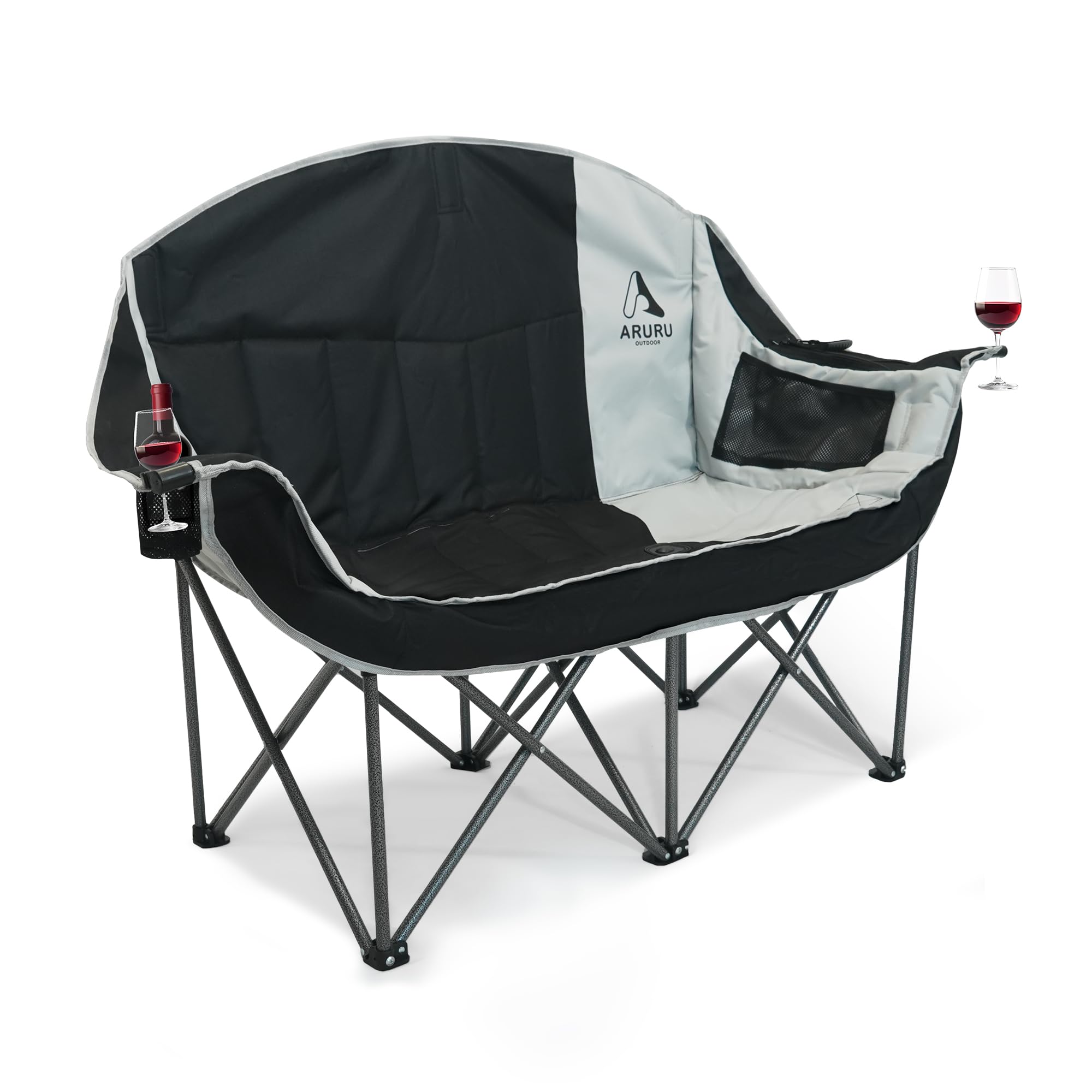 ARURU アウトドア チェア 二人掛け キャンプ 椅子 折りたたみ式 耐荷重300kg ソファチェア カップルチェア 二人用 収納袋付き 釣り 運動 Amazon.co.jp: ARURU アウトドア チェア 二人掛け キャンプ 椅子