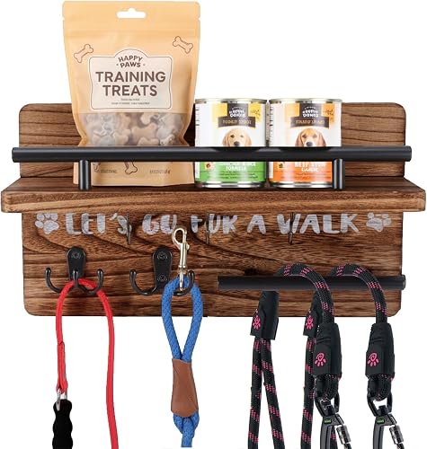 Faihats Dog Leash Holder Wall Mount - 5 Hook Black Metal Key Rack with Paw Print Decor for Entryway Faihats Dog Leash Holder Wall Mount - 5 Hook Black Metal Key Rack with Paw Print Decor for Entryway