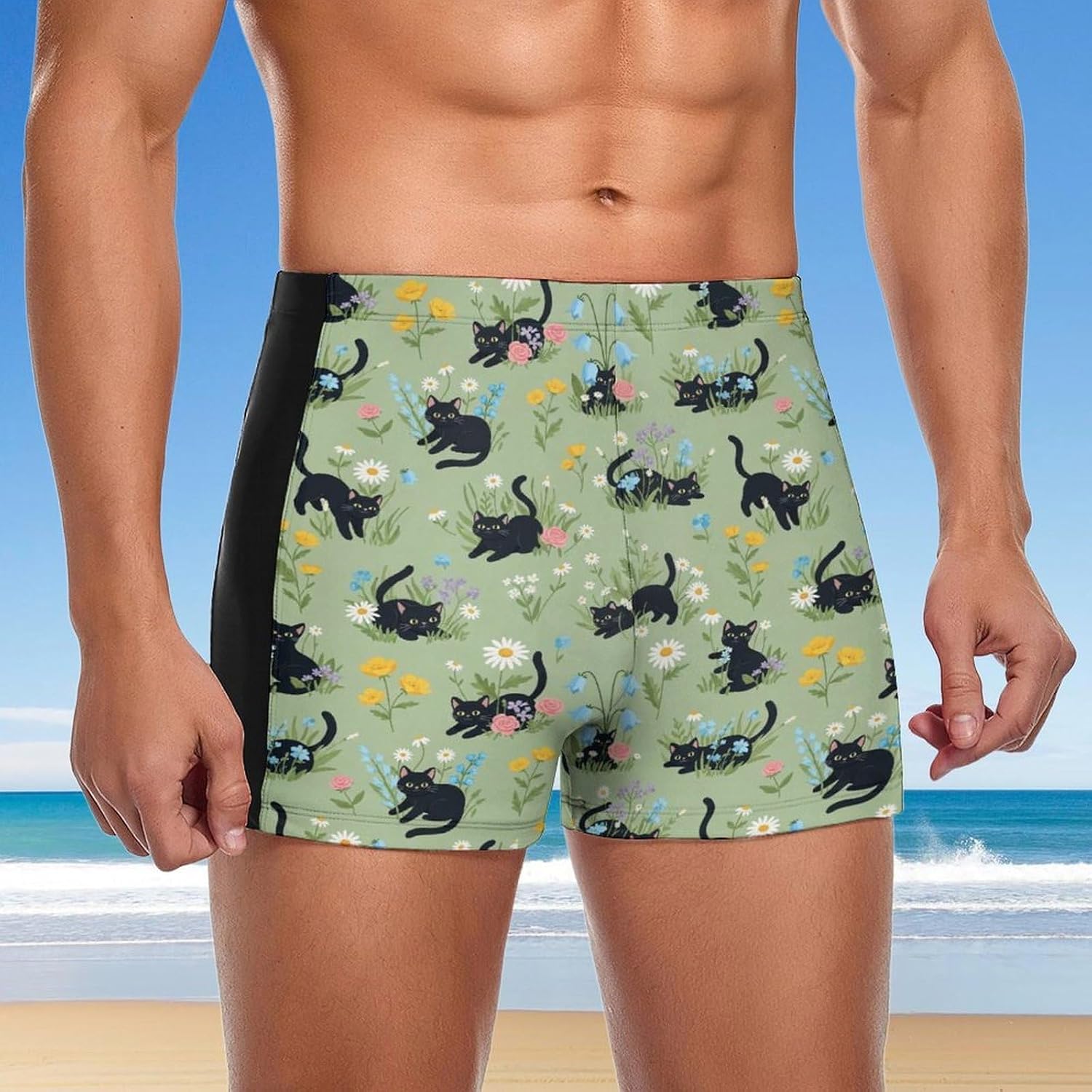 Men's Swim Trunks Quick Dry Tight Boxer Swimsuit Comfortable Surf Shorts Briefs for Swimming Training