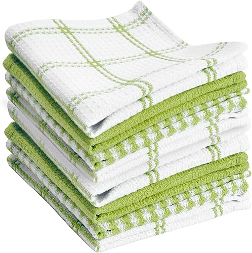 T-Fal Lot de 8 torchons gaufrés de qualité supérieure : très absorbants, super d