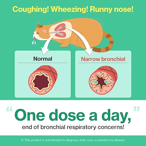Miniatura 3 de Dr.by - Suplementos bronquiales para el aliento de gato, tratamiento de estornudos para gatos, asma, tos resfriada, alivio de la nariz, apoyo