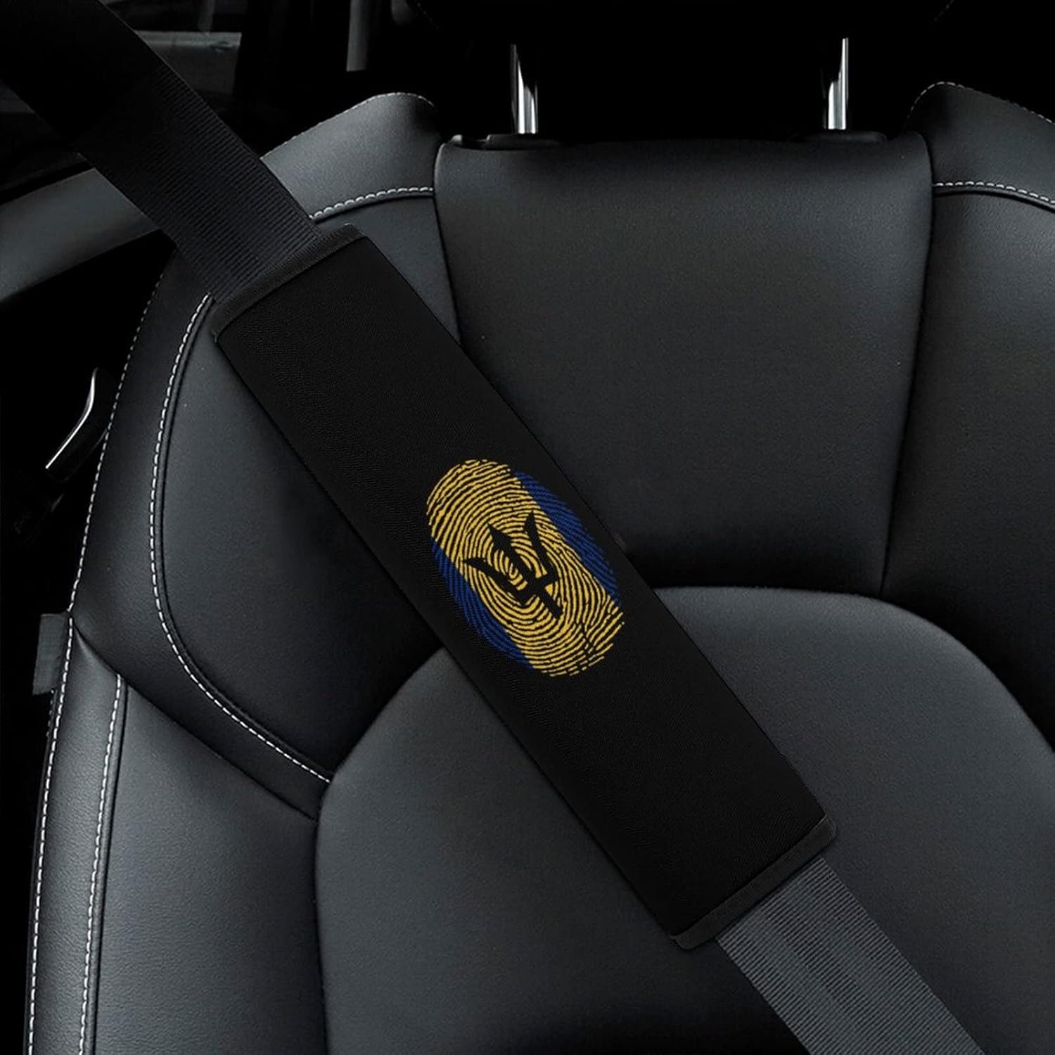 Barbado Flag Finger Car Seat Belt Pads Cover Durable Seat Belt Shoulder Strap Cover Cushion Protector Car Accessories : Automotive