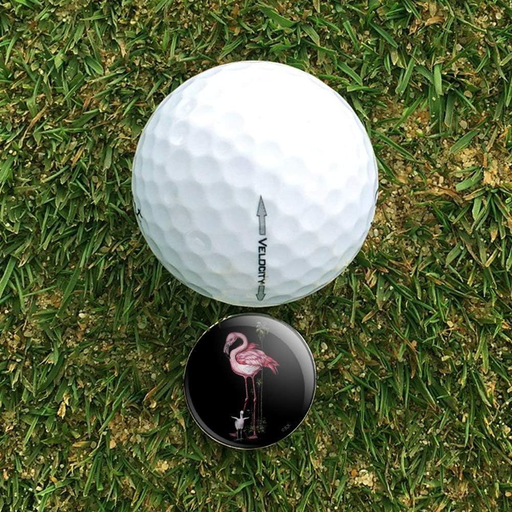 review GRAPHICS & MORE Pink Flamingos Palm Tree Golf Hat Clip with Magnetic Ball Marker