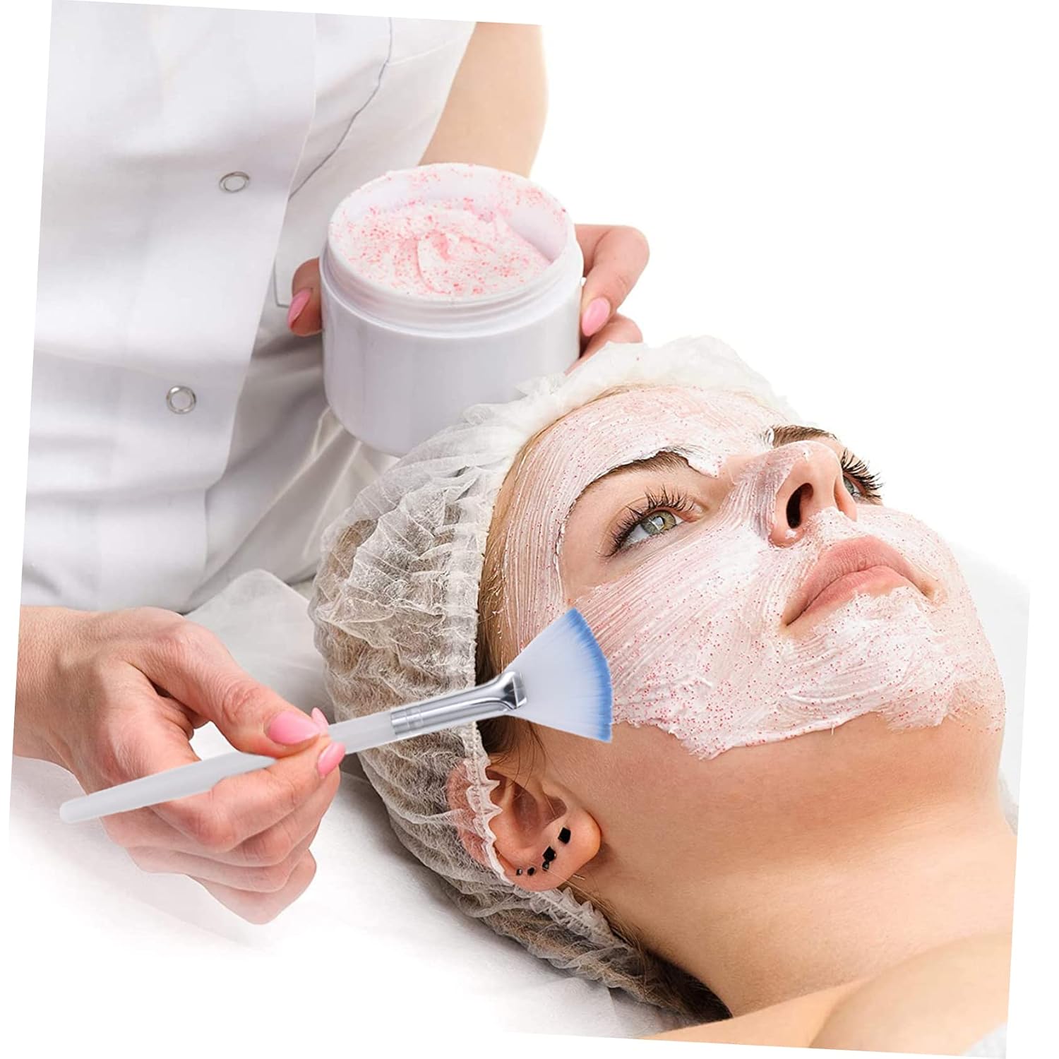 4pcs Portable Facial Mask Applicator Brush Soft Hair Fan Brushes for Skincare Easy Application and Mess Use Diy Masks and Beauty Treatments