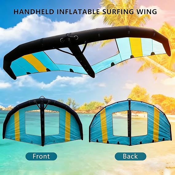 Inflatable Wing Foiling Package Handheld Surf Wing with Pump & Backpack, Made from Lightweight High-Tenacity Polyester Ripstop, Hydrofoil Sail for Adults in Outdoor Water and Snow Sports 4m2