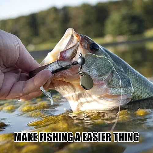 Miniatura 7 de MAFIMOEA - 50 señuelos de pesca suaves de plástico para cola de paleta, kit de cebos de natación para lubina, trucha, lucioperca, crappie, 5 colores