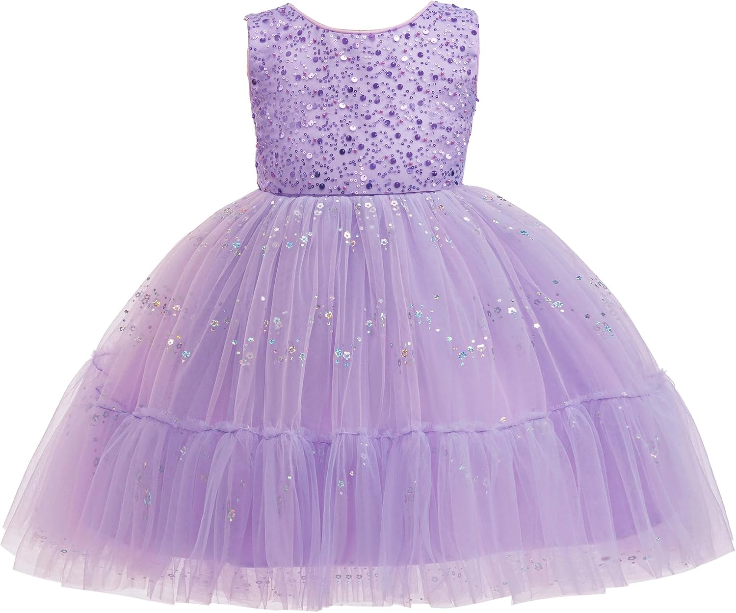 Flower Girls Sequin Dress Formal Kids Tulle Tutu Wedding Princess Prom Pageant Birthday Party Ball Gown