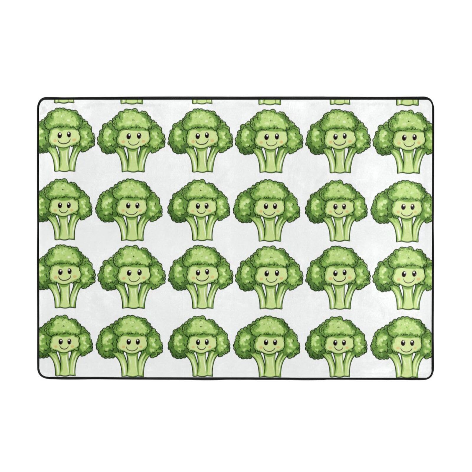 Teppich für Wohnzimmer, niedlicher Cartoon-Blumenkohl, A-Druck, 12,7 x 17,8 cm, für Schlafzimmer, weich, waschbar, rutschfest, für drinnen und draußen, für Esszimmer, Büro, Kinderzimmer, Dekoration